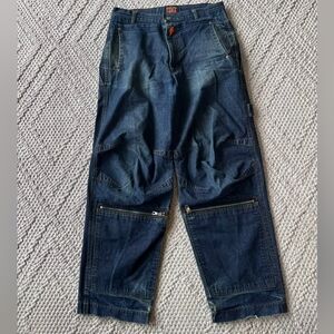 W&LT Walter Van Beirendonck 90's Zippered Pocket Baggy Wide Leg Denim